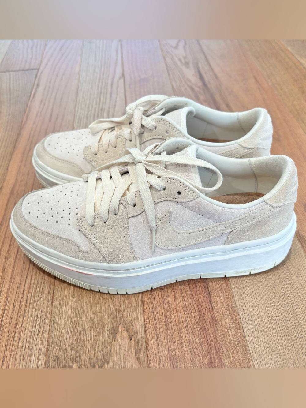 Nike Women's Beige Suede Low-Top Sneakers